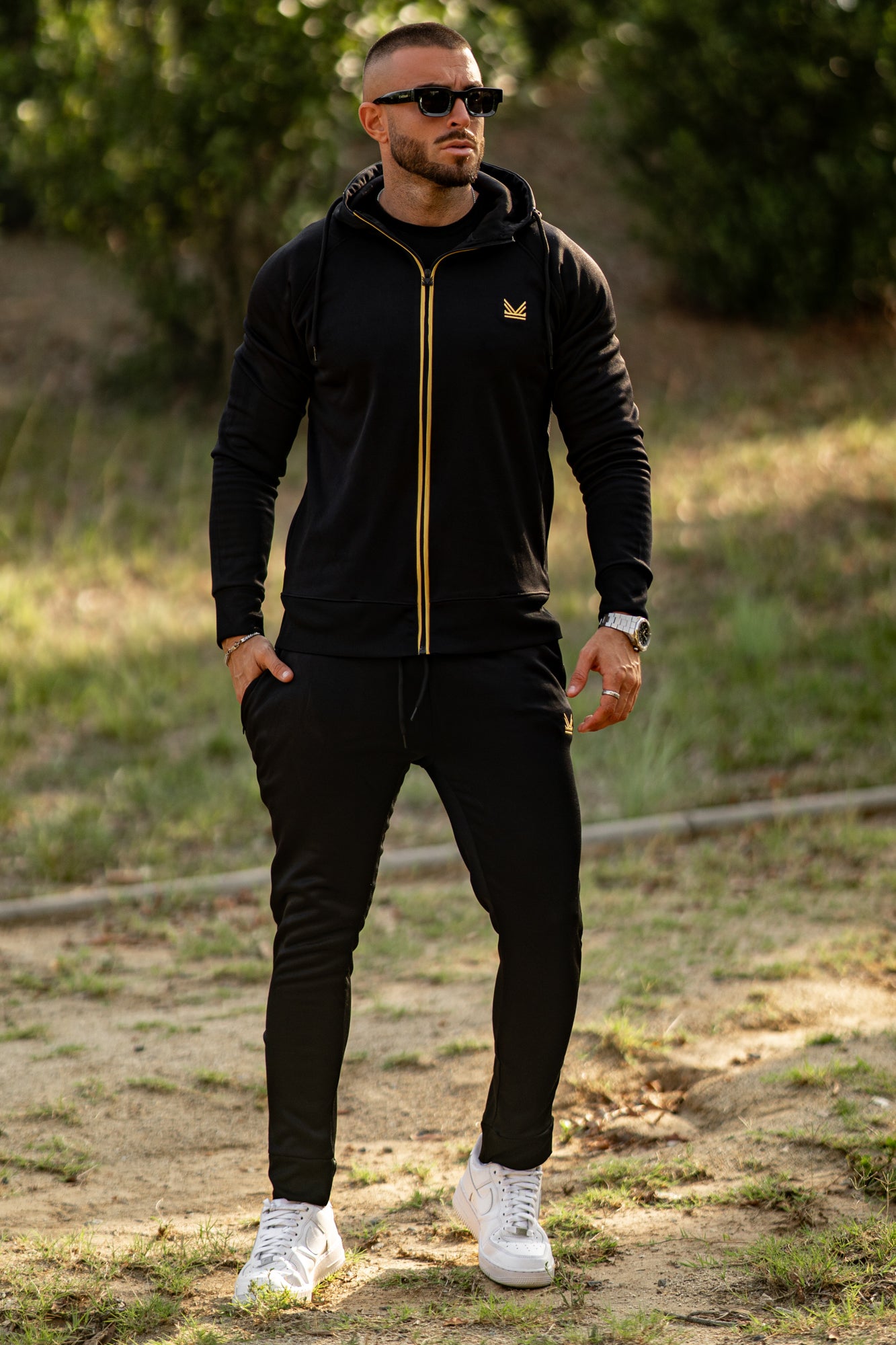 Flex Gold Quickdry Tracksuit - Black