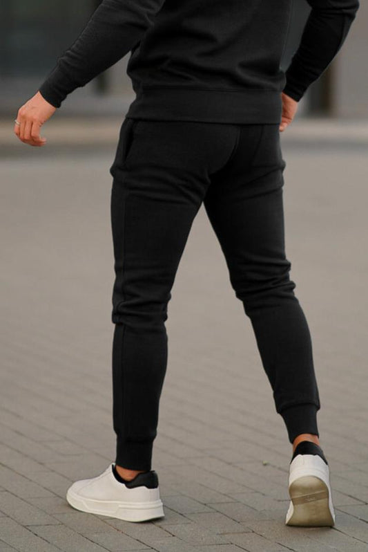 Embossed Fleece Trouser - Black