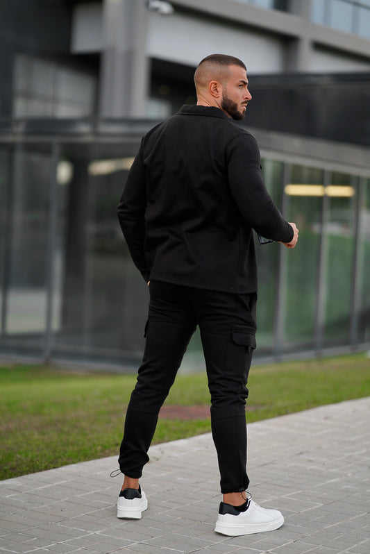 Venom Cargo Cotton Tracksuit - Black