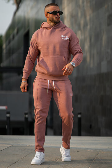 Signature Cotton Oversize Tracksuit - pink