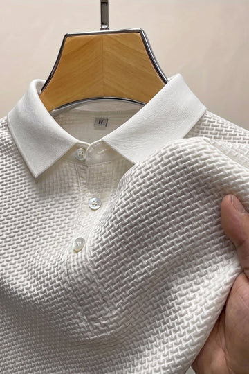 Popcorn Texture Polo - Pearl