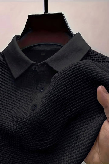 Popcorn Texture Polo - Black