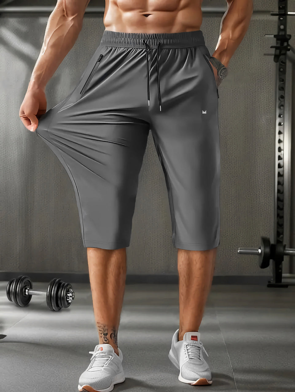 Ice Sports SpandexDry 3/4 Quarter Shorts - Grey