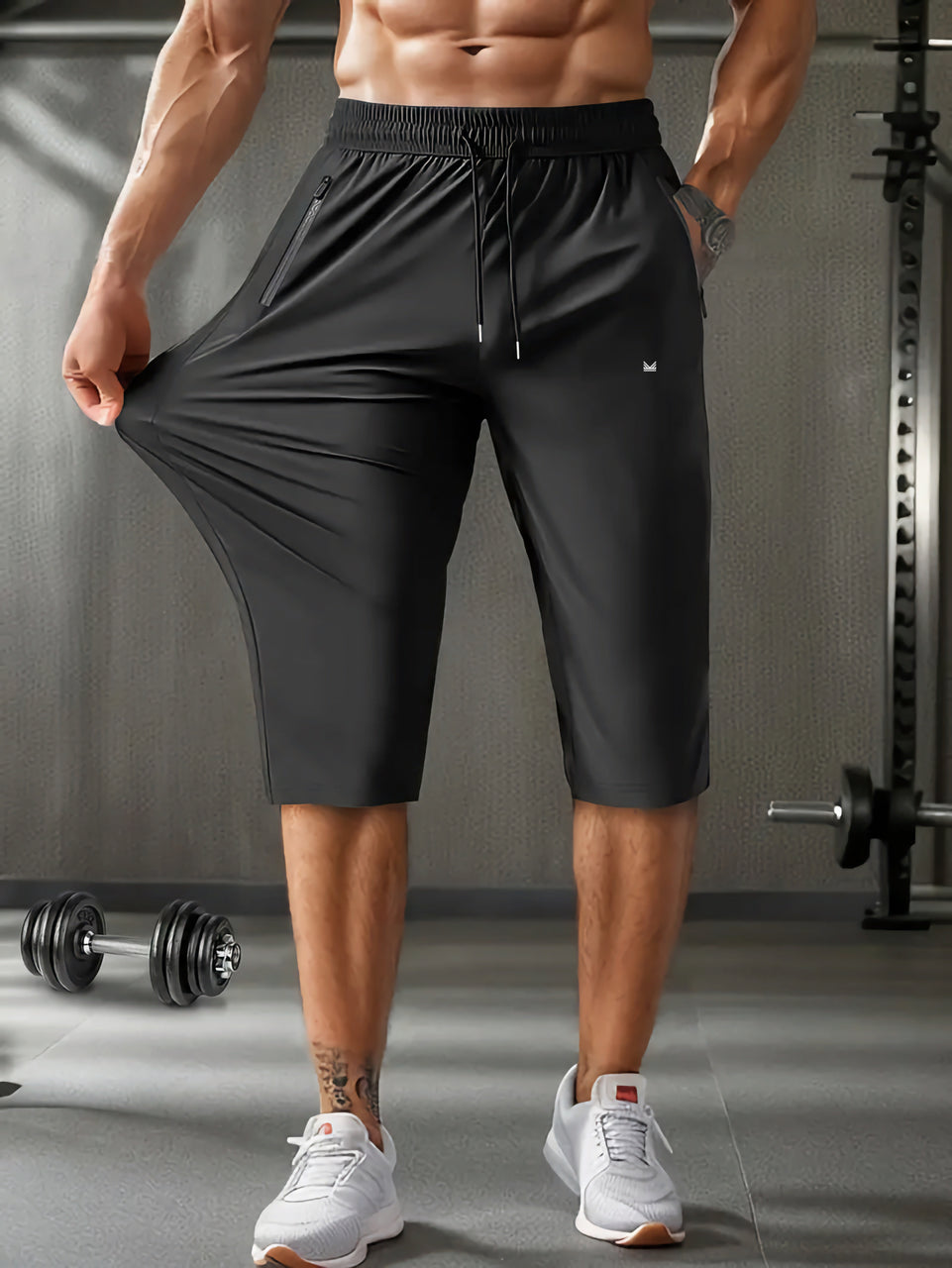 Ice Sports SpandexDry 3/4 Quarter Shorts - Black