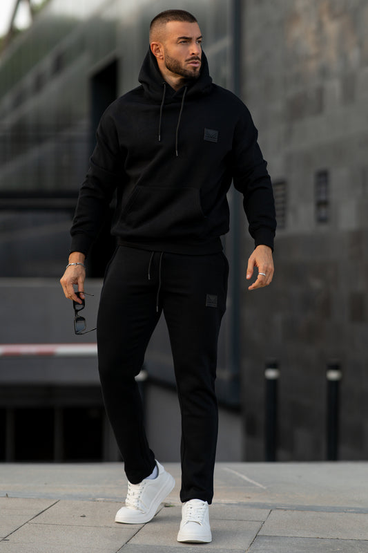 All Black Dropshoulder Cotton Tracksuit