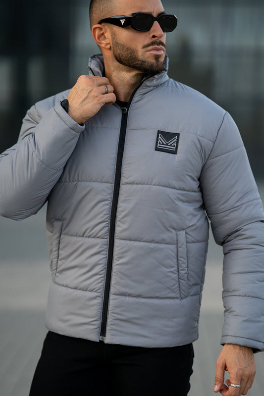 Solid Puffer Jacket - Silver