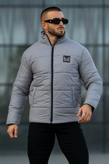 Solid Puffer Jacket - Silver