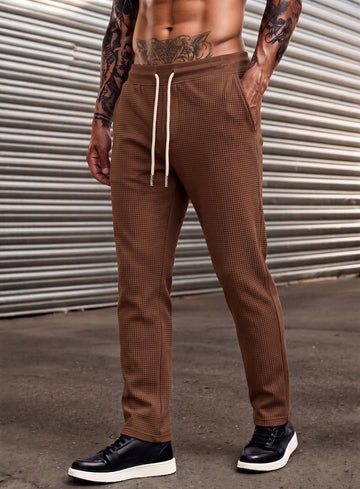 Classic Waffle Knit Trouser - Brown